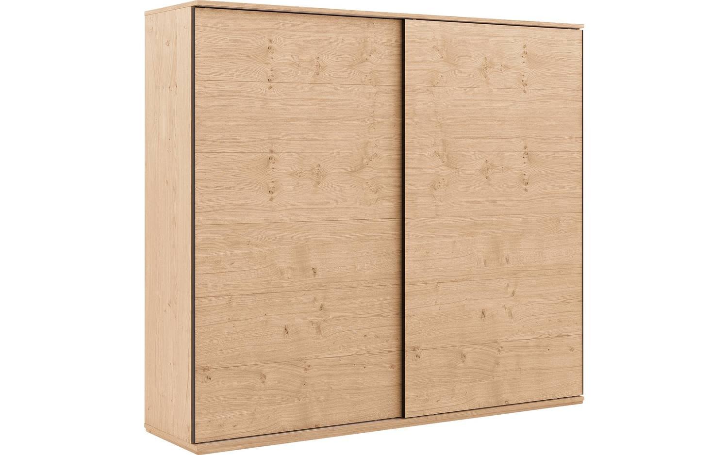 Goossens Excellent Kledingkast Nature, 250 cm breed, 223 cm hoog, 2 hout schuifdeuren