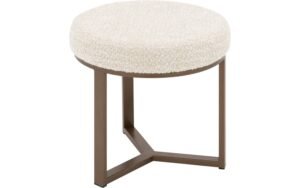 Goossens Excellent Salontafel Sombra rond, stof beige, elegant chic, 50 x 38 x 50 cm