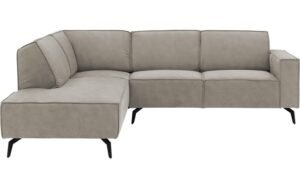 Goossens Hoekbank Hercules grijs, microvezel, 2-zits, modern design met ligelement links