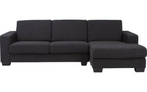 Goossens Hoekbank N-joy Divana Met Chaise Longue grijs, stof, 2,5-zits, stijlvol landelijk met chaise longue rechts