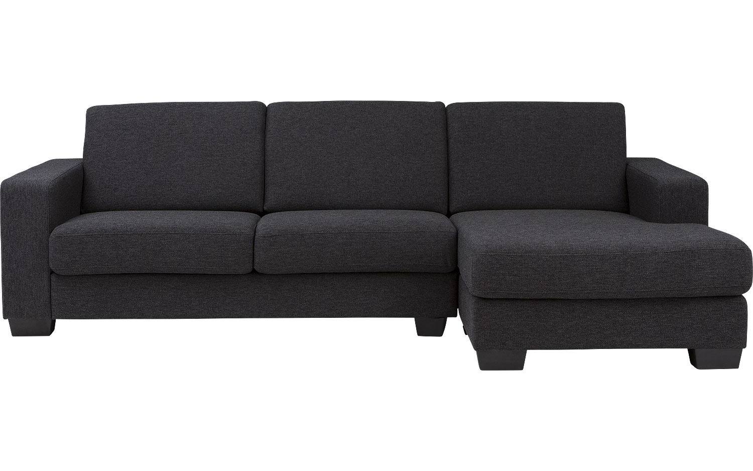 Goossens Hoekbank N-joy Divana Met Chaise Longue grijs, stof, 2,5-zits, stijlvol landelijk met chaise longue rechts