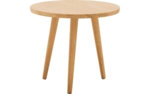 Goossens Hoektafel Bjarte, hout eiken blank, stijlvol landelijk, 50 x 45 x 50 cm