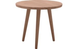 Goossens Hoektafel Bjarte, hout eiken donker bruin, stijlvol landelijk, 50 x 45 x 50 cm