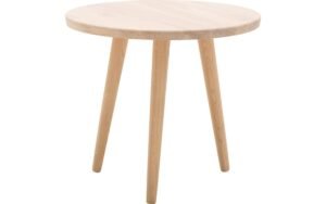 Goossens Hoektafel Bjarte, hout eiken wit, stijlvol landelijk, 50 x 45 x 50 cm