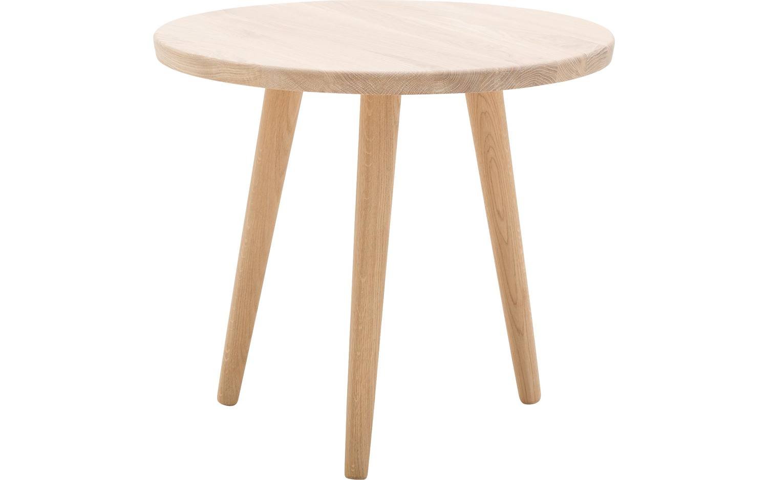 Goossens Hoektafel Bjarte, hout eiken wit, stijlvol landelijk, 50 x 45 x 50 cm