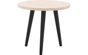 Goossens Hoektafel Bjarte, hout eiken wit, stijlvol landelijk, 50 x 45 x 50 cm
