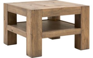 Goossens Hoektafel Roots, hout eiken donkergrijs, stijlvol landelijk, 60 x 40 x 60 cm
