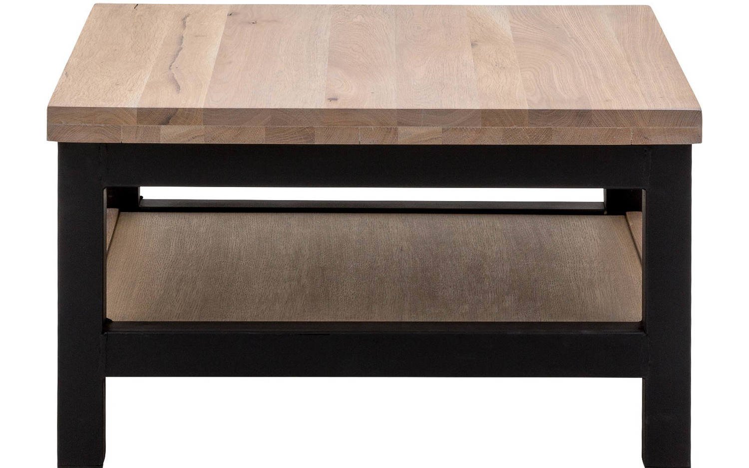 Goossens Hoektafel Santos, hout eiken bruin, urban industrieel, 70 x 40 x 70 cm