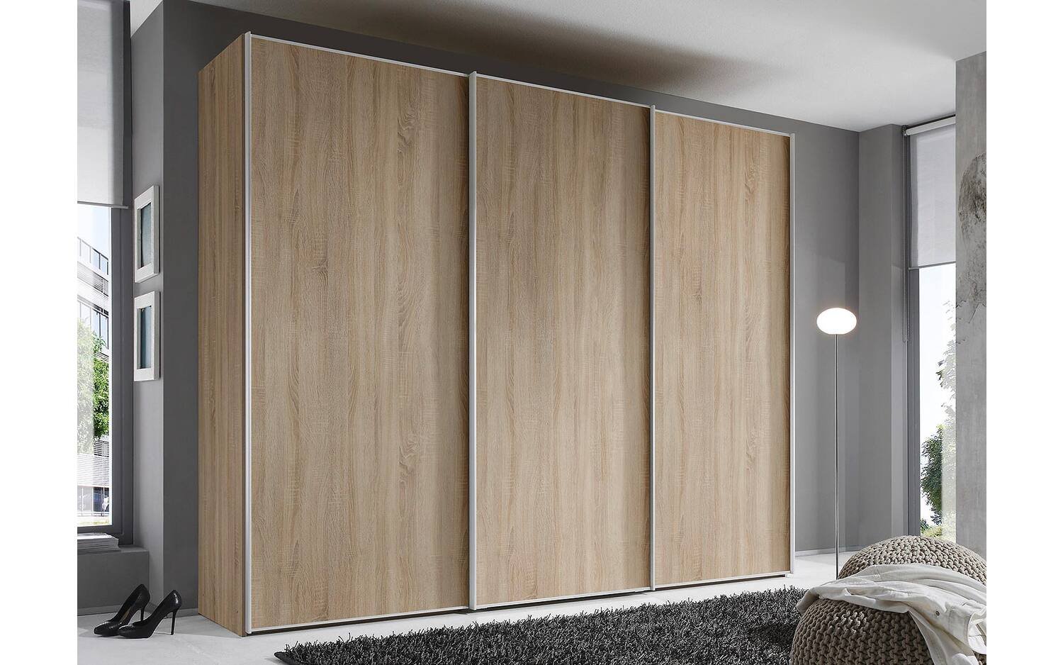 Goossens Kledingkast Big Choice Type 01 163, Slaapkamerkast 280 cm breed, 240 cm hoog, 3 schuifdeuren