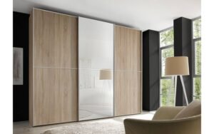 Goossens Kledingkast Big Choice Type 41 163, Slaapkamerkast 249 cm breed, 240 cm hoog, 3 schuifdeuren