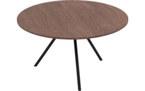 Goossens Salontafel Bo rond, hout eiken donker bruin, modern design, 60 x 36 x 60 cm