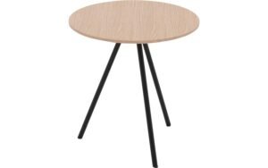 Goossens Salontafel Bo rond, hout eiken wit, modern design, 40 x 42 x 40 cm