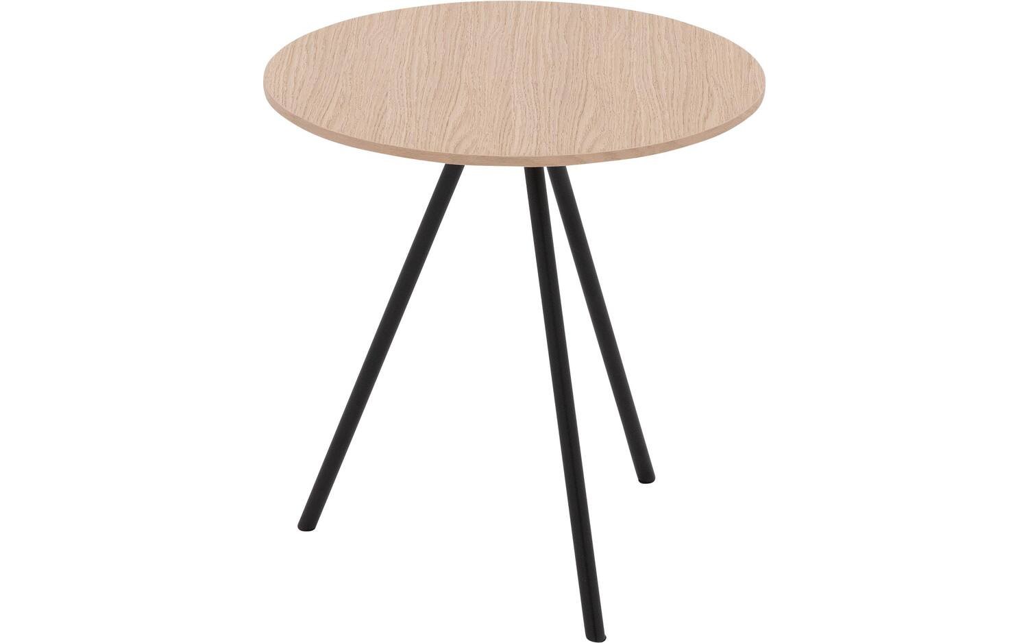 Goossens Salontafel Bo rond, hout eiken wit, modern design, 40 x 42 x 40 cm