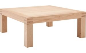 Goossens Salontafel Clear vierkant, hout eiken blank, stijlvol landelijk, 100 x 40 x 100 cm