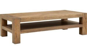 Goossens Salontafel Roots rechthoekig, hout eiken donkergrijs, stijlvol landelijk, 140 x 40 x 70 cm