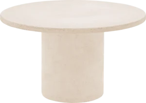 Goossens Salontafel Stone rond, beton beige, urban industrieel, 70 x 40 x 70 cm