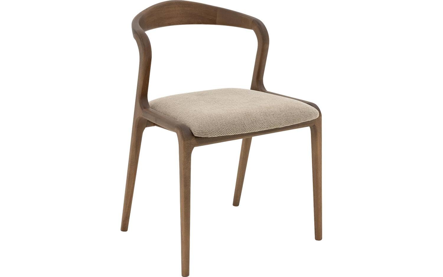 Goossens Stoel Laura met Massief Houten Frame bruin stof leuning,