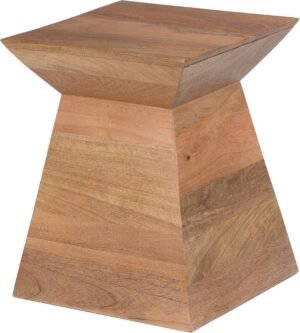 Goossens Tor Bijzettafel - Hout - 41 x 50 x 41 cm - Vierkant - bruin