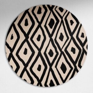 Grafische Diamant Muurcirkel - Luxe Muurcirkel 120x120 cm op Dibond - Sfeervolle Wanddecoratie voor Woonkamer & Slaapkamer