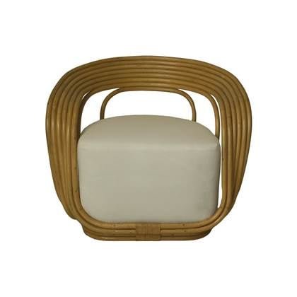 HSM - Tuinstoel Charly met Kussen - 65x85x42|71 - Naturel|wit - Teak