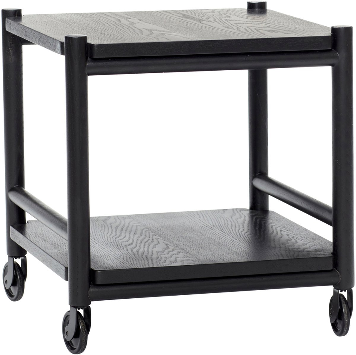 HUBSCH INTERIOR - Bijzettafel met zwenkwielen van zwart FSC® essenhout