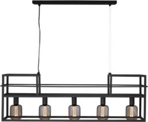 Hanglamp | 120 cm | Decorate | 5 lichts | zwart metaal | industrieel | retro | trendy