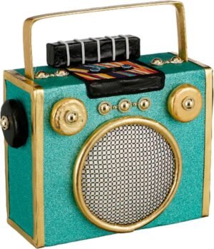 House of Seasons Decoration Radio Groen - 30 x 13 x 29 cm