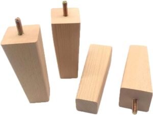 Houten Meubelpoten - Bankpoten Tafelpoten - Meubels Verhogen - Massief Eikenhout - 14cm Hoog - Houtkleur