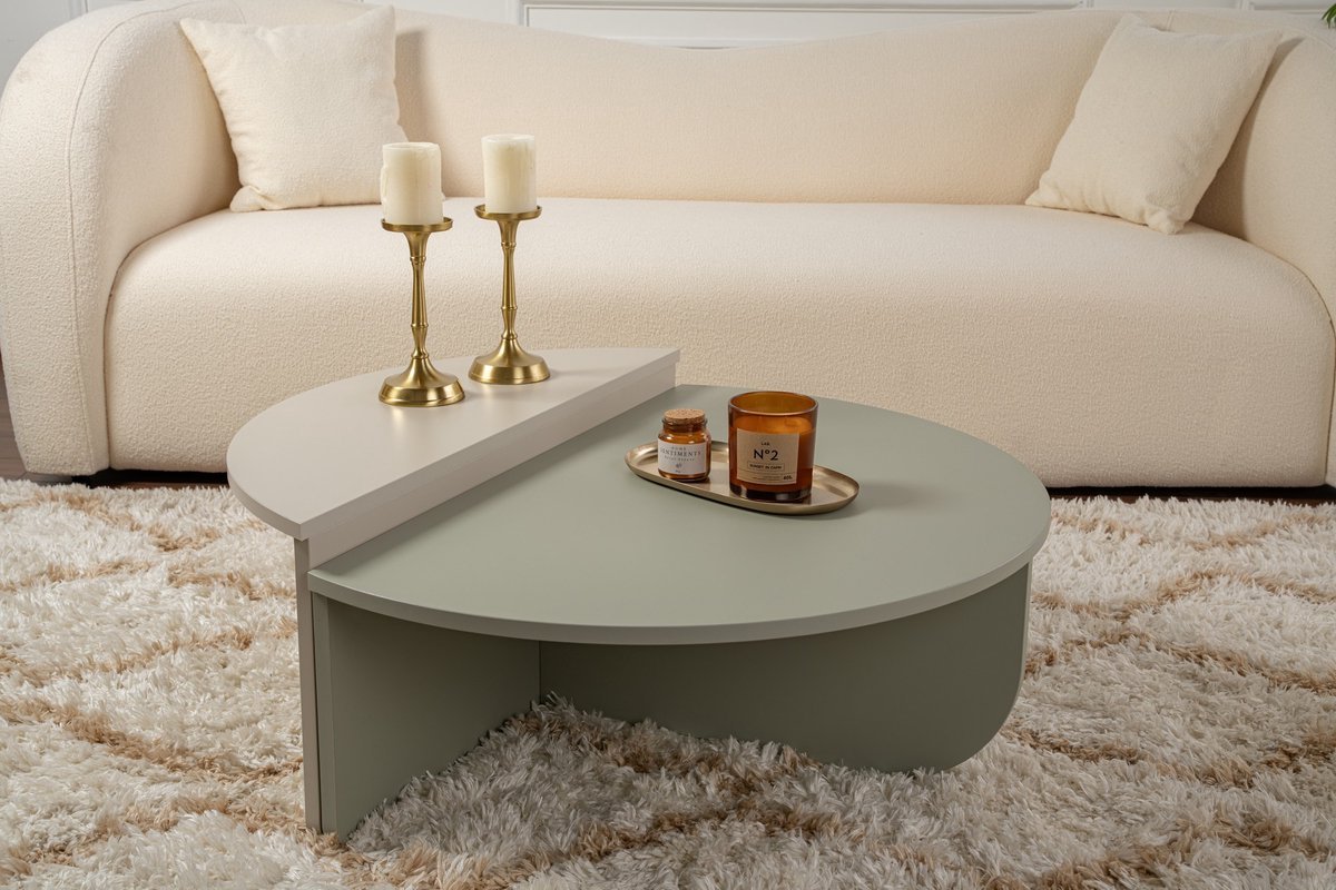 Houten salontafel "Orion" 90 x 60 x 30 cm - Essengroen