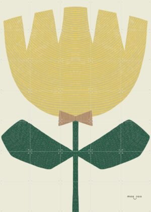 IXXI Flower with Bow, Maa-noo - 100 x 140 cm - Gratis ophangtool - Grote wanddecoratie en posters - Illustraties, Fantasierijk, Grafisch Ontwerp