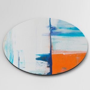 Kleurrijke Abstracte Muurcirkel - Luxe Muurcirkel 100x100 cm op Dibond - Sfeervolle Wanddecoratie voor Woonkamer & Slaapkamer