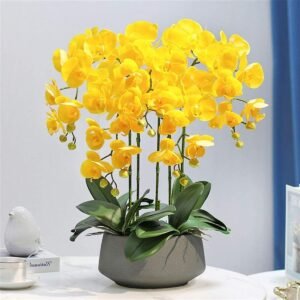 Kunstorchidee met pot - Nep bloemen Kunstplant - Woonkamer decoratie - Realistisch uiterlijk - 60 cm hoog - Paars