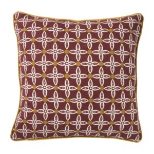 Kussen bloemen - rood/geel - 45x45 cm