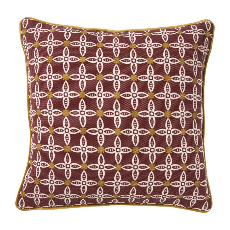 Kussen bloemen - rood/geel - 45x45 cm