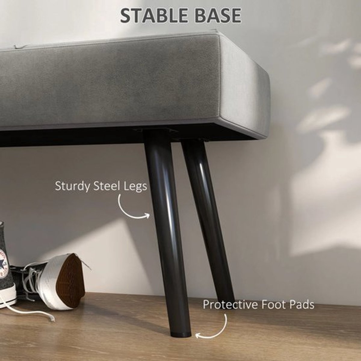 Kussenboxen - Bank - Sofa - Zitvlak - 100 cm x 36 cm x 45 cm - Grijs