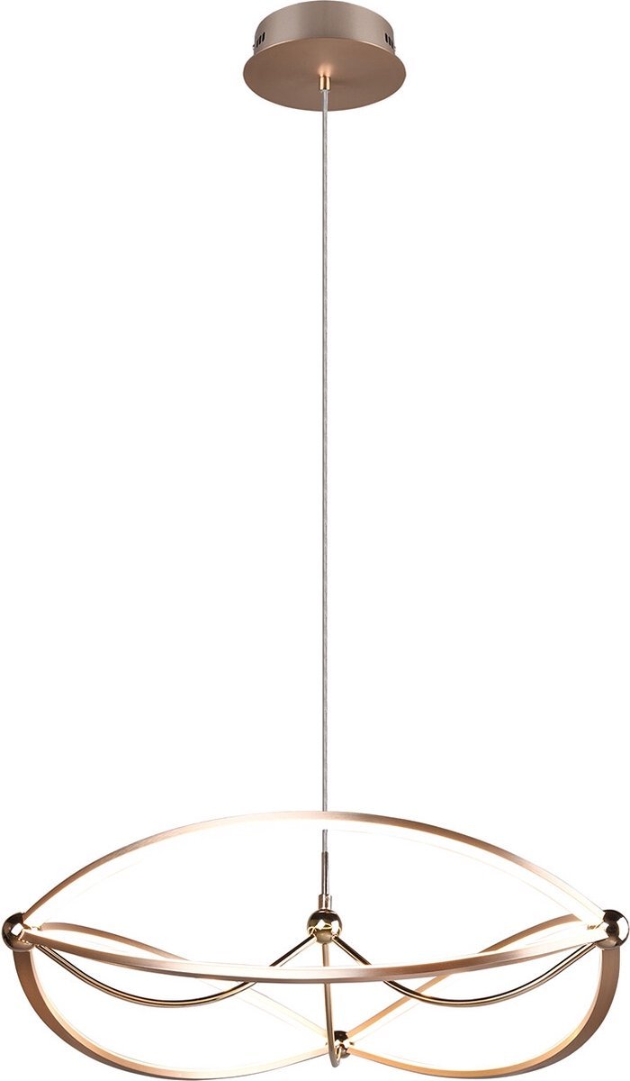 LED Hanglamp - Trion Charis - 42W - Warm Wit 3000K - Dimbaar - Rond - Mat Goud - Aluminium