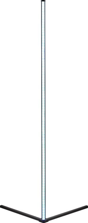 LED Vloerlamp - Hoeklamp - Torna Nivo - 10W - RGBW - Dimbaar - Afstandsbediening - Zwart - Aluminium