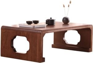 Lage Salontafel - Zen Thee Tafel - Ontspannen Koffie Moment - Handgemaakt Pen-en-gat - 50x40x30cm - Zwart