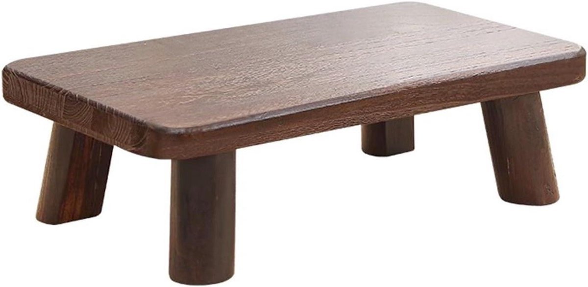 Lage Tafel - Vloertafel Salontafel - Ontspannen Lezen - Massief Houten Pen-en-gat - 27cm - Naturel