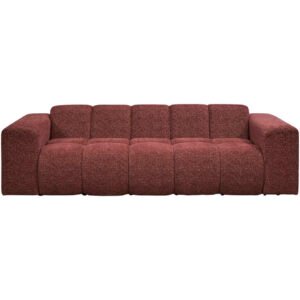 Leen Bakker - Bank Beau 3-zits - Raven - Wijn - Stof - Rood - 94x247x70 Cm