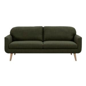 Leen Bakker - Bank Lilly 3-zits - Stof - Groen - 88x200x85 Cm
