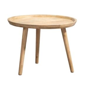 Leen Bakker - Bijzettafel Basel - Naturel - 40xØ55 Cm - Mangohout - Bruin