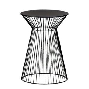 Leen Bakker - Bijzettafel Napels - 47xØ33 Cm - Metaal - Zwart