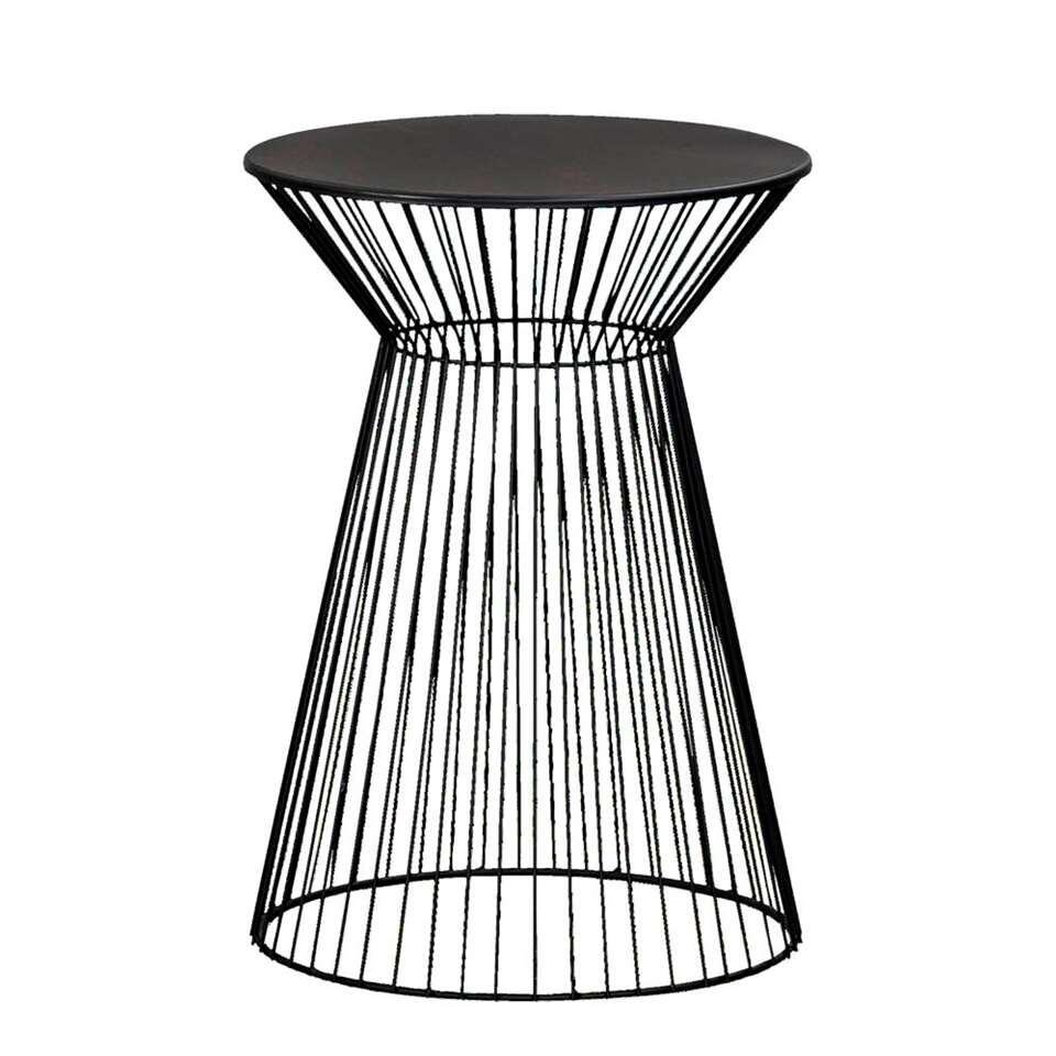 Leen Bakker - Bijzettafel Napels - 47xØ33 Cm - Metaal - Zwart