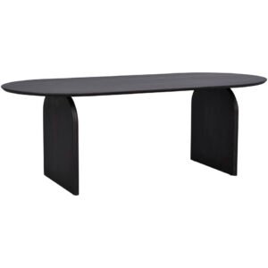 Leen Bakker - Eettafel Bella - Mokka - 75x220x100 Cm - Mangohout - Zwart