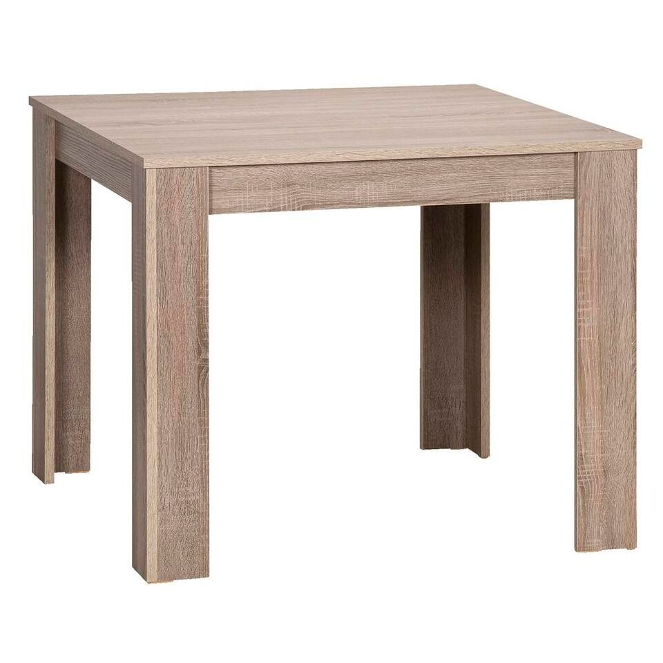 Leen Bakker - Eettafel Sepp - Donker Eiken - 75x80x80 Cm - Spaanplaat - Bruin