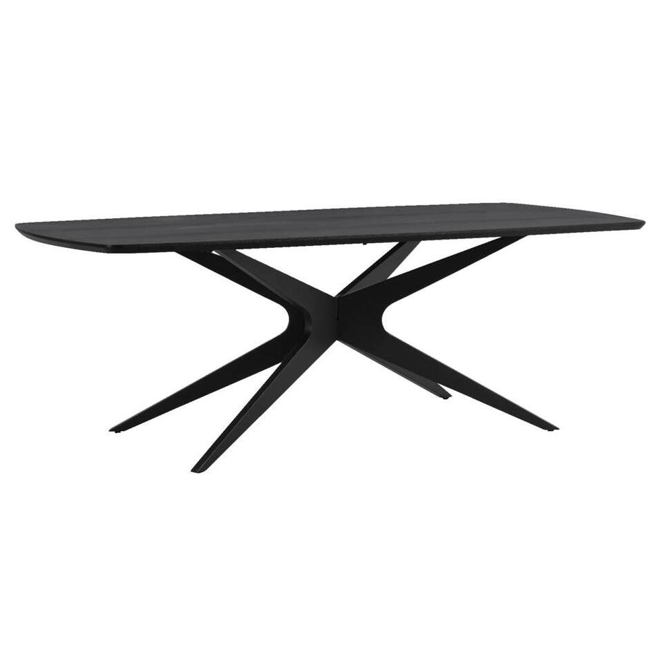 Leen Bakker - Eettafel Suzanne - 220x100 Cm - MDF - Zwart