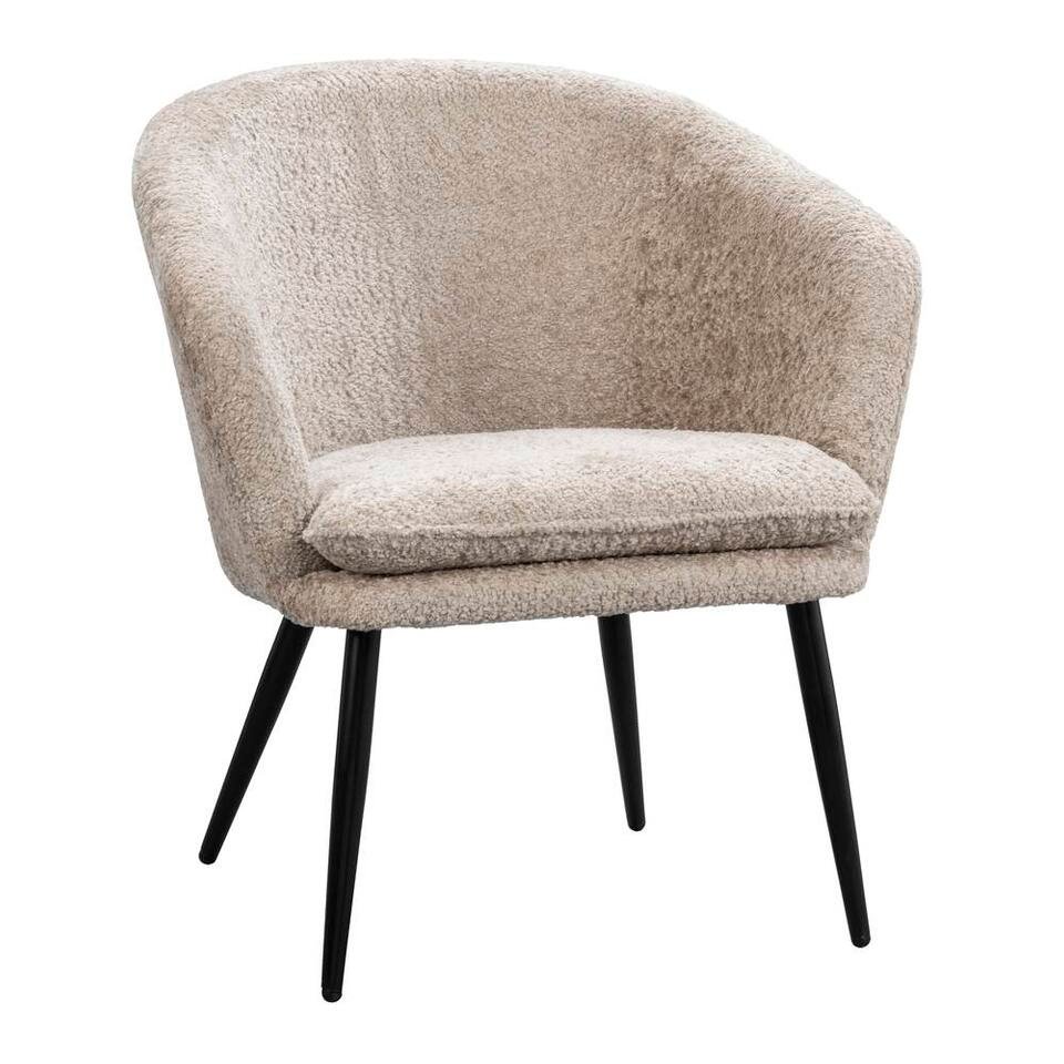 Leen Bakker - Fauteuil Cloe - - Stof - Beige - 70.5x66.5x79 Cm