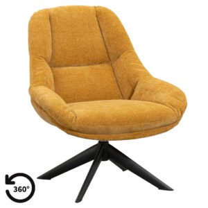 Leen Bakker - Fauteuil Lynn - Oker - Stof - Geel - 43x75x103 Cm