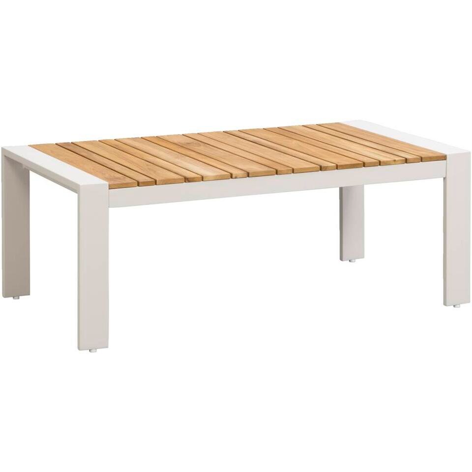 Leen Bakker - Salontafel Biarritz - Zand/naturel - 45x118,5x65 Cm - Aluminium/Teakhout - Beige